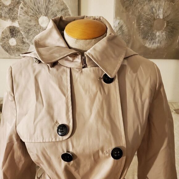 Calvin Klein Hooded Double Breasted Trench Coat - Picture 5 of 14